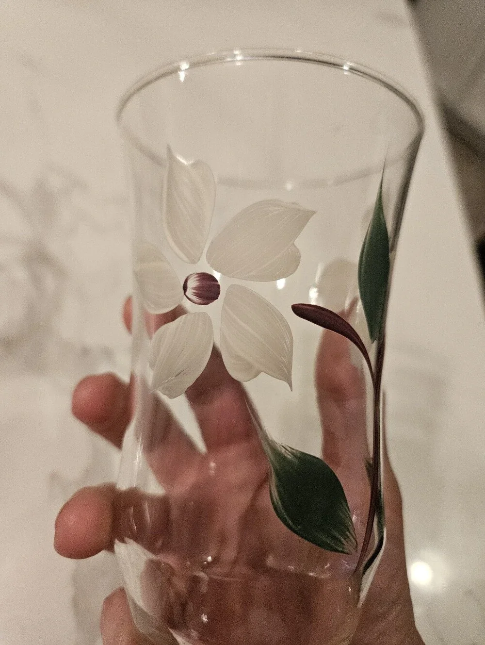 Floral Painted Glass Tumbler Set - Multicolor Set of 4